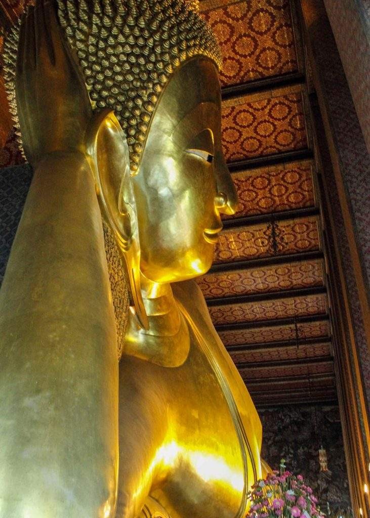 Wat Pho Temple of the Reclining Buddha in Bangkok in Thailand