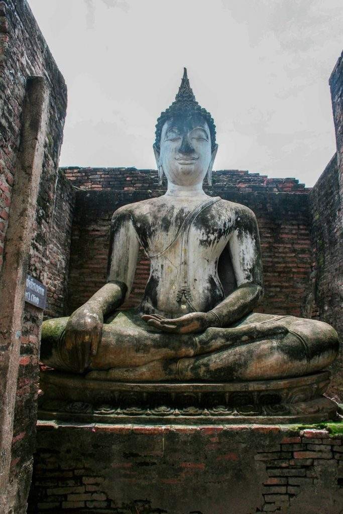 Detail of Wat Mahathat in Sukhothai Thailand
