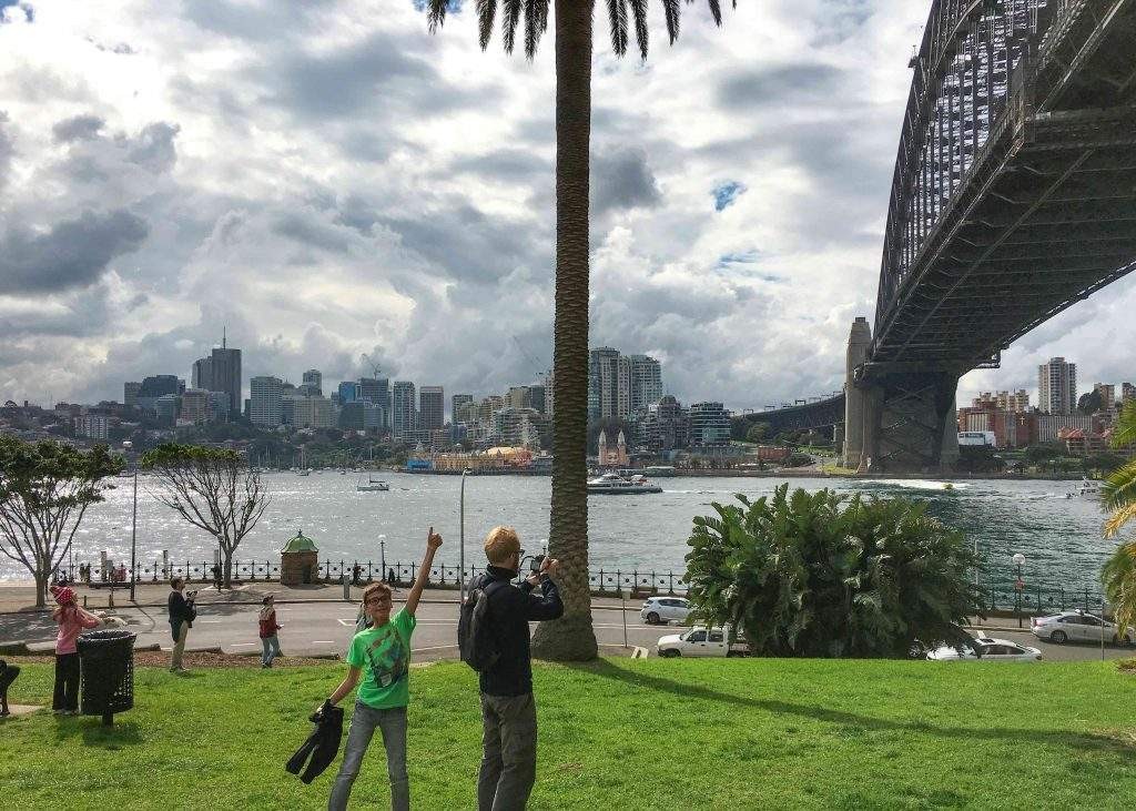 Admiring the Sydney Harbour Bridge in Australia
