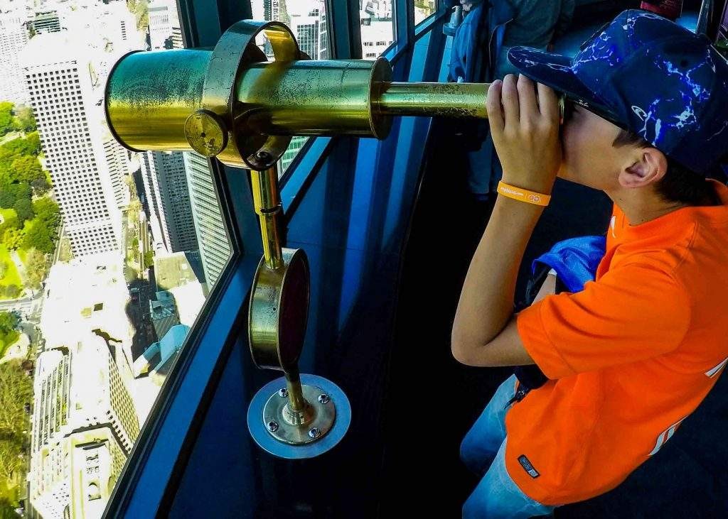 Admiring the view from the Sydney Tower Eye - Australia