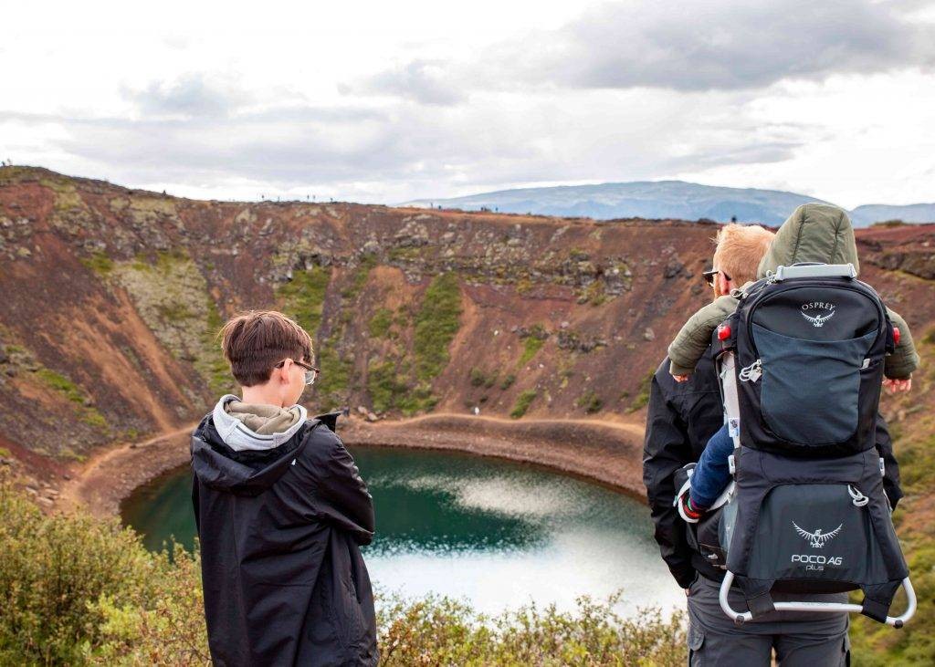 Volcanic crater lake Kerid Crater in Iceland