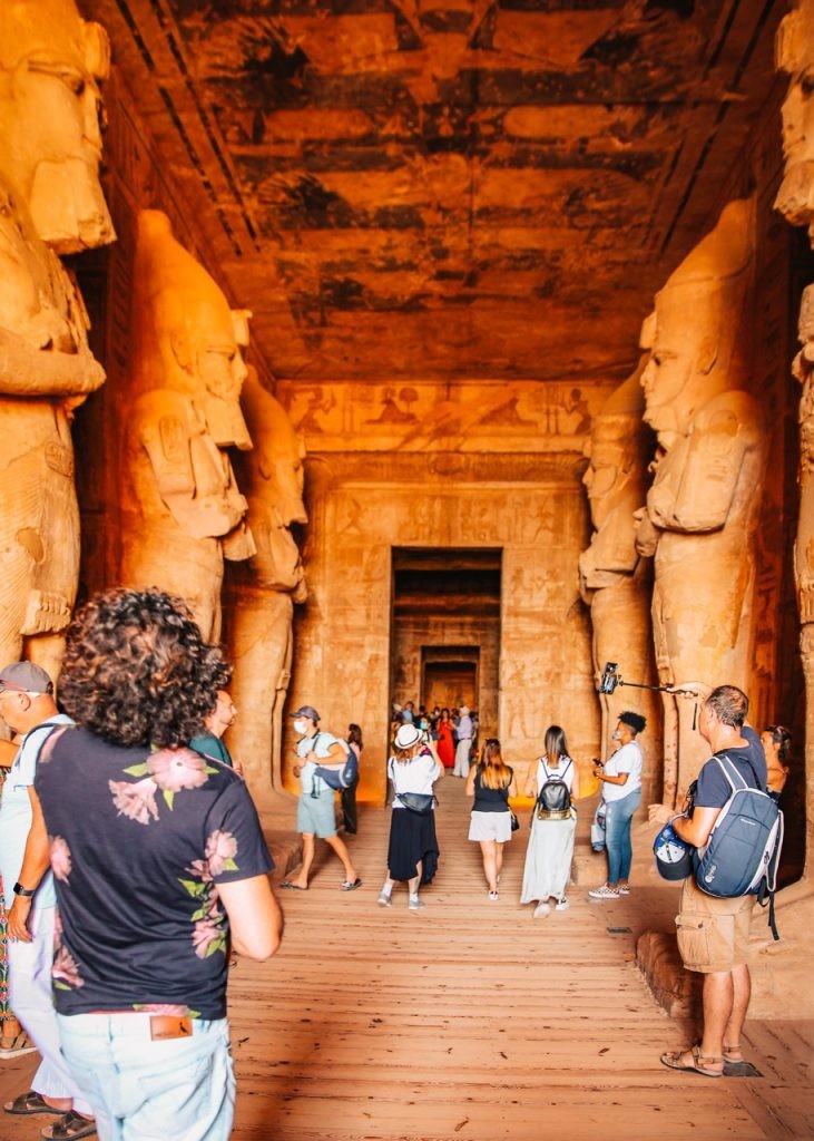 Entrance hall inside Temple of Ramses II in Abu Simbel - Egypt
