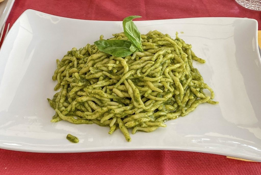 Trofi al Pesto, a local dish in Cinque Terre - Italy
