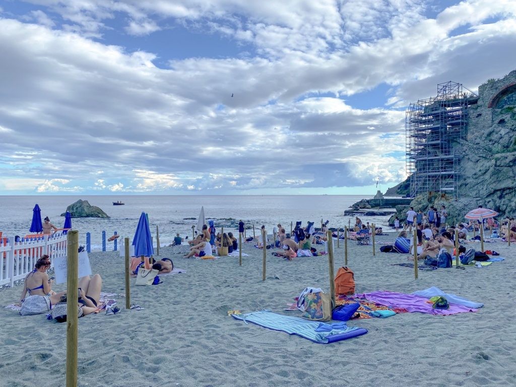 Monterosso Al Mare's public beach in Cinque Terre - Italy