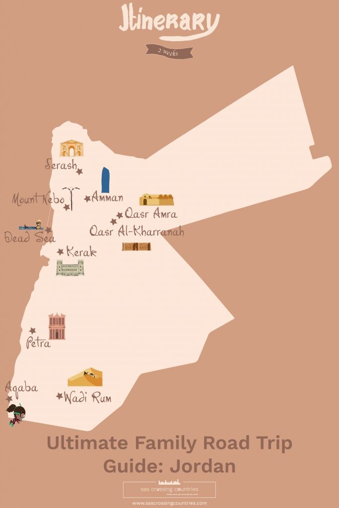 Ultimate Family Road Trip Guide: Jordan - map of Jordan