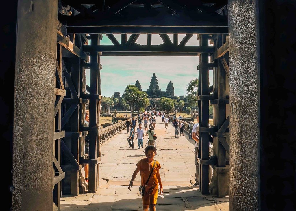 Entrance gate to Angkor Wat in Siem Reap - Cambodia