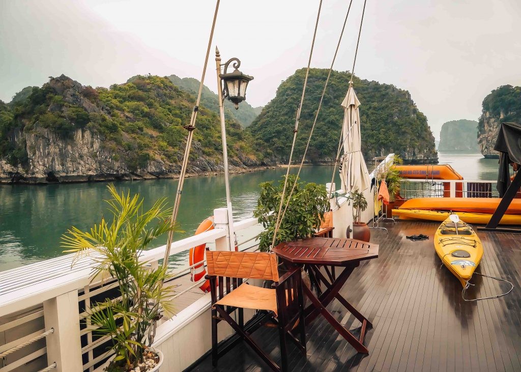 The sun deck on a Halong Bay cruise - Vietnam