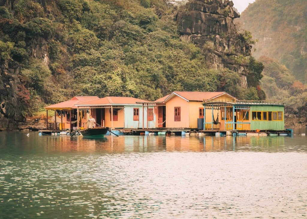 A floating village in Halong Bay - Vietnam