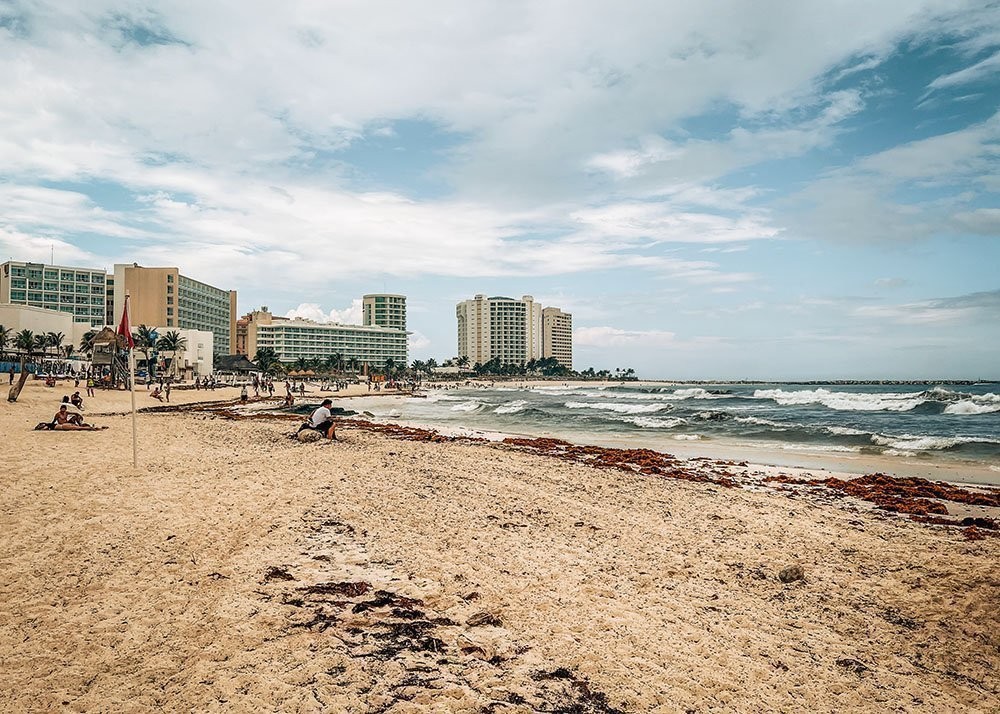 The beach strip in Cancun's hotel zone - Mexico
